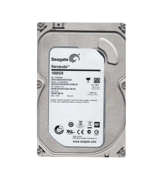 1CH162-571 - Seagate BarraCuda 1TB 7200RPM SATA 6Gb/s 64MB Cache LFF 3.5-Inch Hard Drive