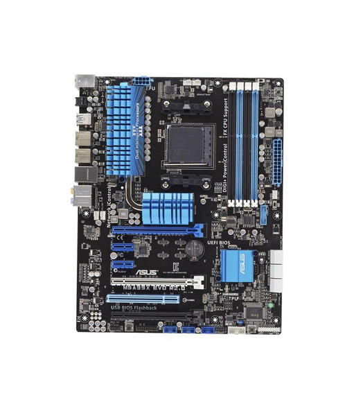 M5A99X-EVO-R20 - Asus Socket AM3+ AMD 990X + SB950 Chipset AMD FX/AMD Phenom II/ Athlon II/ AMD Sempron 100 Series Processors Support DDR3 4x DIMM
