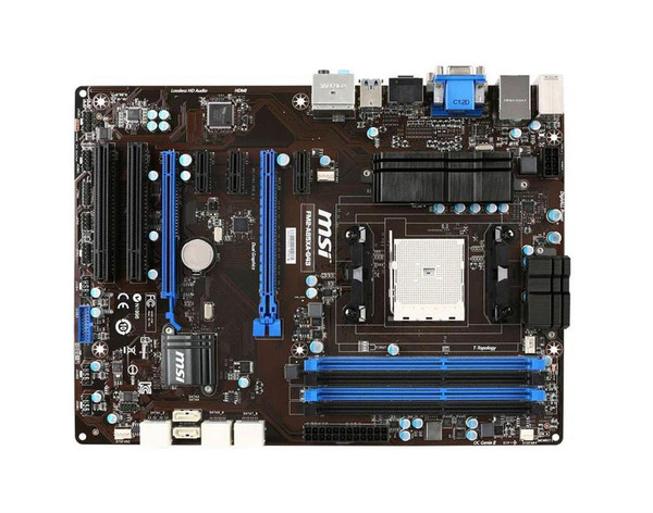 FM2A85XAG43 - MSI FM2-A85XA-G43 Socket FM2 AMD A85X Chipset AMD A10/A8/A6/A4-Series Processors Support DDR3 4x DIMM 8x SATA 6.0Gb/s ATX
