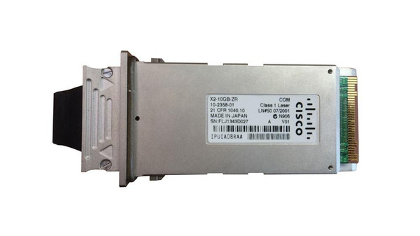 X2-10GB-ZR - Cisco 10Gb/s 10GBase-ZR Single-Mode Fibre 1550nm 80km Duplex SC Connector X2 Transceiver Module