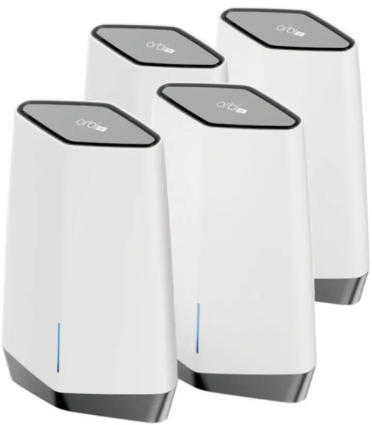 SXK80B4-100NAS - Netgear Orbi Pro SXK80B4 9 x Ports GbE LAN + 1 x Port GbE WAN 6Gb/s IEEE 802.11a/n/ac/ax 5GHz 4-Pack Router + Satellite