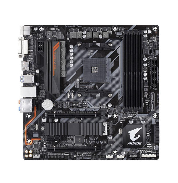 B450 AORUS M - AMD Gigabyte Socket AM4 B450 Chipset Ryzen 2nd Generation Processors Support DDR4 4x DIMM 6x SATA 6.0Gb/s Micro-ATX Motherboard