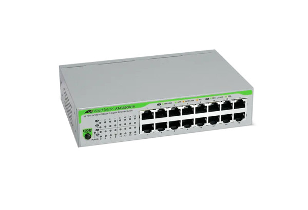 AT-GS900/16-10 - Allied Telesis 16-Port Gigabit Ethernet Switch Layer 2 Unmanaged 1000Base-T Rack-Mountable Network Switch GS900 Series
