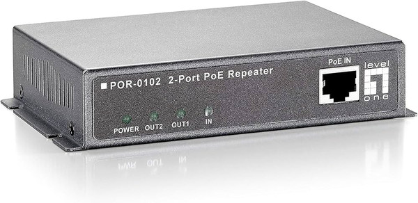 POR-0102 - LevelOne 2-Port PoE Repeater Repeater 2 ports