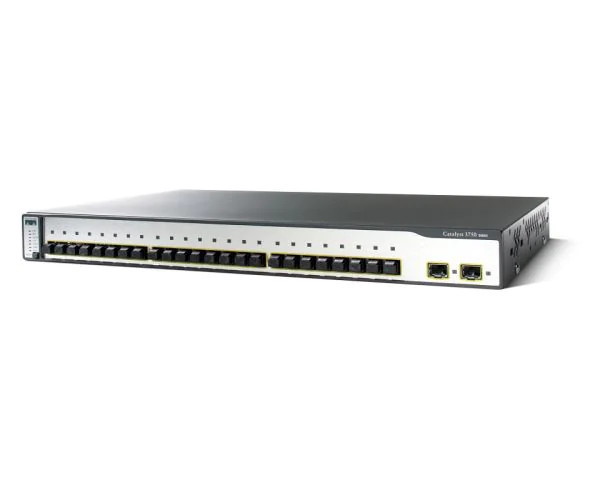 WS-C3750-24FS-S - Cisco Catalyst 3750 24-Port Managed Fast Ethernet Switch, SFP, Layer3.
