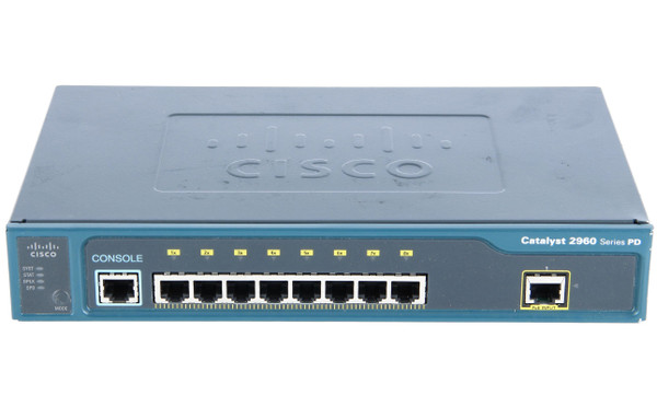 WS-C2960PD-8TT-L - Cisco 8-Port 100Mbps RJ-45 Layer 2 Rack-Mountable Switch with PoE+ 1GbE Uplink for Enterprise Networking