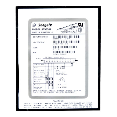 ST5850A- - Seagate 850MB 5400RPM IDE/ATA 256KB Cache 3.5-Inch Hard Drive