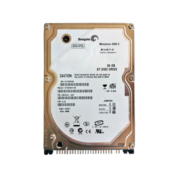 ST9808210A - Seagate Momentus 4200.2 80GB 4200RPM IDE Ultra ATA/100 ATA-6 8MB Cache 2.5-Inch Hard Drive