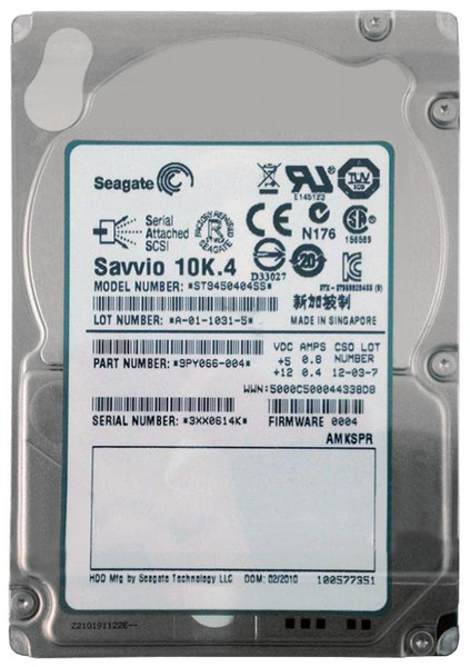 ST9450404SS - Seagate Savvio 10K.4 Series 450GB 10000RPM SAS 6Gb/s 16MB Cache CE 2.5-Inch Hard Drive