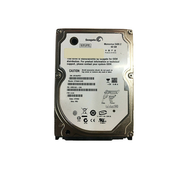 ST96812AS - Seagate Momentus 5400.2 Series 60GB 5400RPM SATA 1.5Gb/s NCQ 8MB Cache 512 2.5-Inch Hard Drive