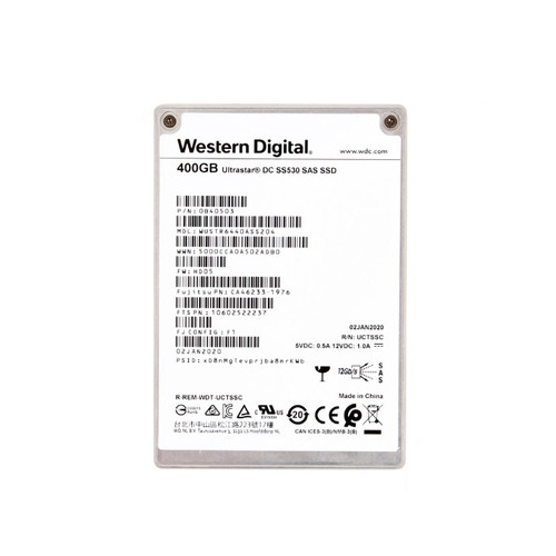 WUSTR6440ASS204 - Western Digital Ultrastar DC SS530 Series 400GB Triple-Level Cell SAS 12Gb/s SE 2.5-Inch Solid State Drive
