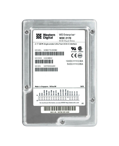 WDE2170 - Western Digital 2.1GB 7200RPM Ultra SCSI 512KB Cache 3.5-Inch Enterprise Hard Drive