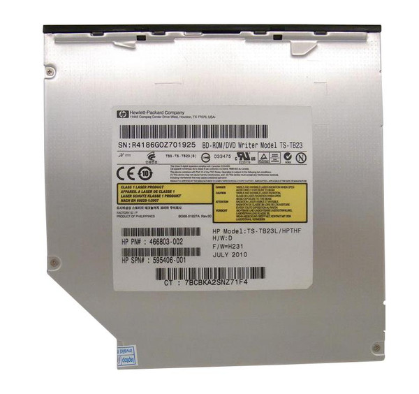 TS-TB23L - HP Blu-Ray BD-ROM DVD-RW SuperMulti Dual Layer Lightscribe Slot Loading SATA Optical Drive