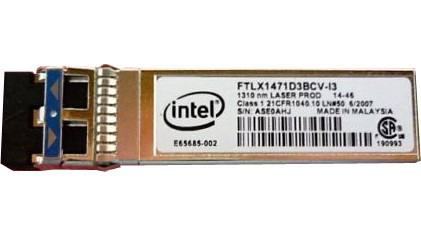 FTLX1471D3BCV-I3 - Intel 10GBase-LR SFP+ Transceiver Module 10Gbps Single-Mode Fiber 10km 1310nm Duplex LC Connector Finisar Compatible