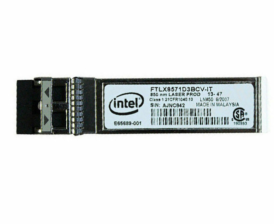 FTLX8571D3BCV-IT - Intel 10Gb/s 10GBase-SR Multi-Mode Fibre 850nm 300m Dual Rate Duplex LC Connector SFP+ Transceiver Module