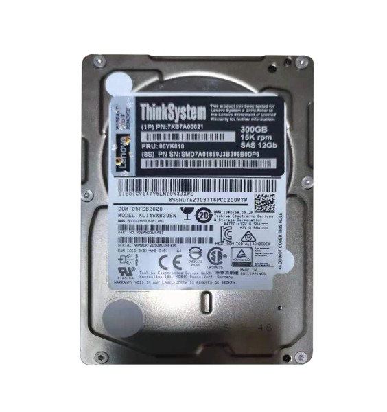7XB7A00021 - Lenovo 300GB 15000RPM SAS 12Gb/s Hot Swap 512n 2.5-inch Hard Drive