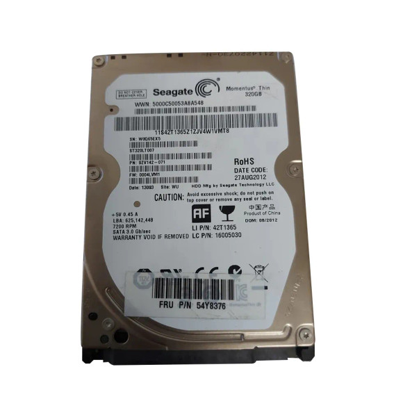 54Y8376 - Lenovo 320GB 7200RPM SATA 3Gb/s 2.5-inch Hard Drive for ThinkPad X230 Laptop System