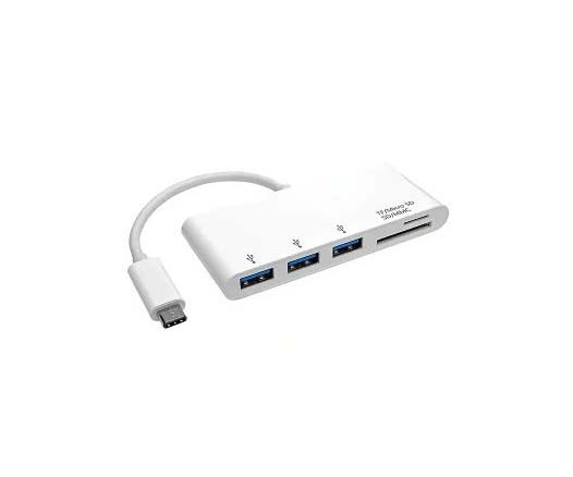 U460-003-3AM - Tripp Lite 3-Port USB-C to USB-A 3x Hub Micro SD & SD/MMC Reader USB 3.1 Hub USB Type C External 3