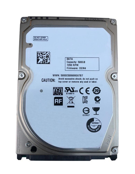 0HWW3K - Dell 500GB 7200RPM Single-Level Cell SATA 3Gb/s 4GB NAND 32MB Cache 2.5-Inch Hybrid Hard Drive