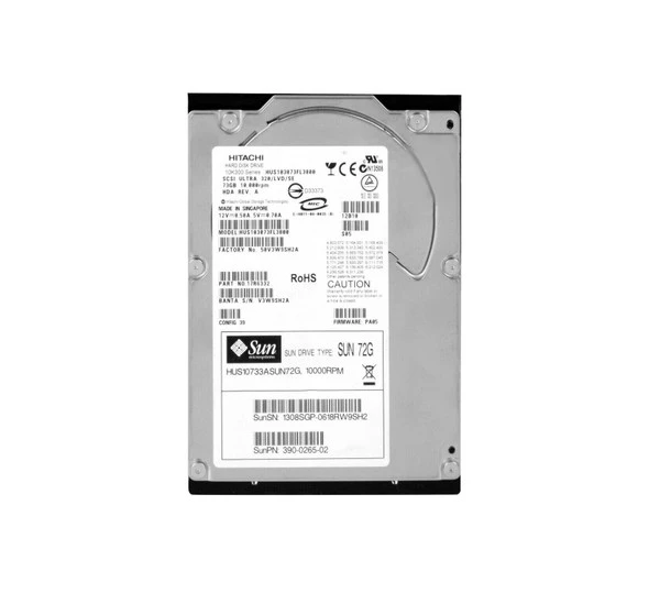 HUS10733ASUN72G - Sun 73GB 10000RPM Ultra-320 SCSI Hot-Pluggable 80-Pin LVD 3.5-Inch Hard Drive