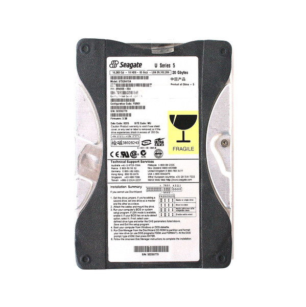 9R4003-304 - Seagate U5 Series 20GB 5400RPM IDE Ultra ATA/100 ATA-6 512KB Cache CE 3.5-Inch Hard Drive