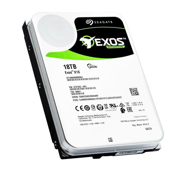 2TV103-001 - Seagate Exos X18 18TB Internal Hard Disk Drive 7200RPM SATA 6Gbps 256MB Cache 512e/4kn 3.5-inch HDD