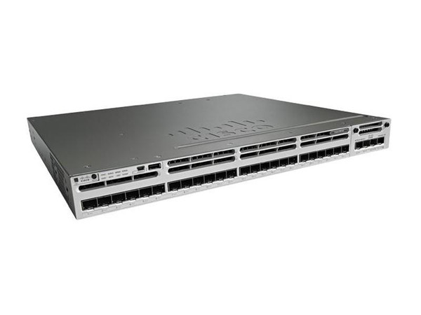 WS-C3850-24S-S= - Cisco Catalyst 3850 Series 24-Ports SFP 1000Base-X Manageable Layer3 Rack-mountable 1U Stackable Switch with 1x Network Interface