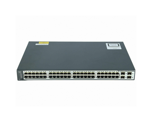 WS-C3750V2-48PS-S= - Cisco 48-Port 10/100 PoE Manageable Layer 3 Stackable 1U Rack Switch with 4 SFP Slots