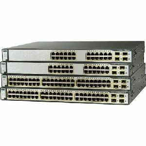WS-C3750G-48PS-S-RF - Cisco 48-Ports 10/100/1000T RJ-45 POE Manageable Layer3 Rack Mountable 1U and Stackable Switch 4x