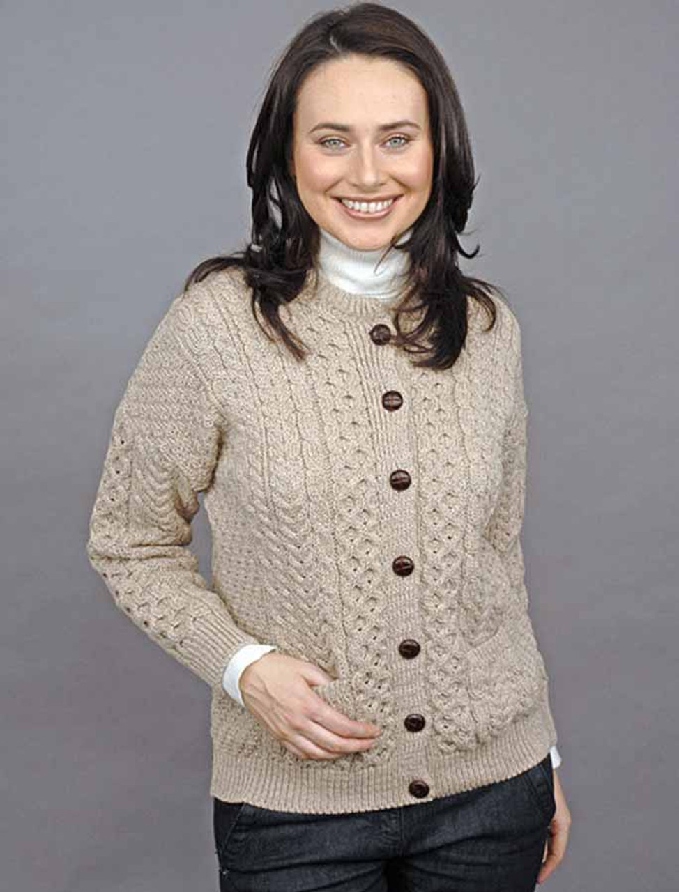 Hooded Merino Aran Jacket