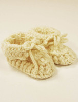 Handknit Baby Booties with Bow