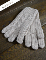 Adult Aran Gloves - Honey Oat