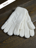 Adult Aran Gloves - Natural White