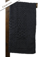 Luxury Merino Patchwork Throw - Charcoal