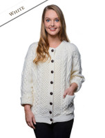 Premium Handknit Merino Lumber Jacket - White