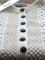 Button Detail of Premium Handknit Merino Lumber Jacket