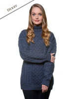 Women's Oversized Merino Turtleneck Sweater - Derby