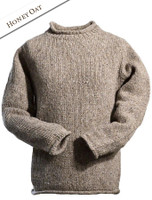 Roll Neck Sweater - Fisherman Sweater - Honey