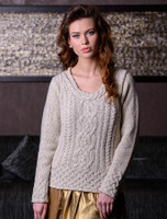 Wool Cashmere  Plaited Neck Sweater