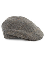 Trinity Tweed Flat Cap - Grey with Tan