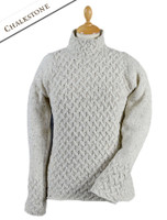 Wool Cashmere Aran Trellis Sweater - Chalkstone