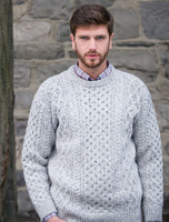 Wool Cashmere Aran Sweater - Chalk