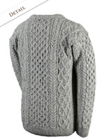 Back Detail of Wool Cashmere Aran Sweater