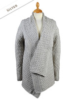 Waterfall Cable Cardigan - Silver