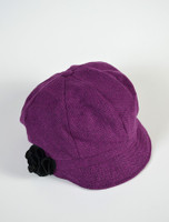 Ladies Tweed Newsboy Hat - Magenta