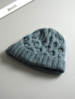 Merino Wool Cable Knit Hat - Misty Marl