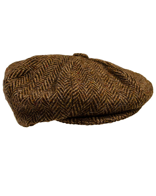 Donegal Tweed Mens Gatsby Cap - Brown