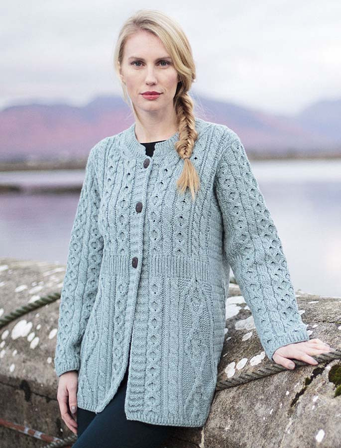 Ladies wool cardigan with pockets clearance
