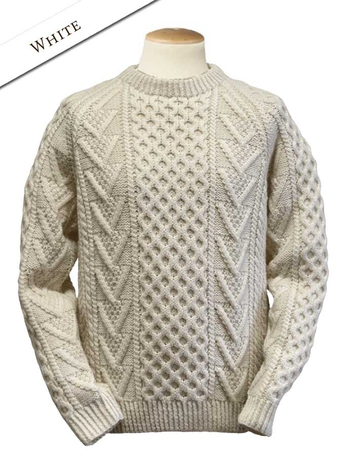 Aran sweater, Hand knit wool honeycomb sweater | Clan Arans