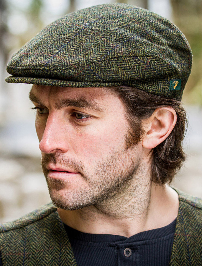 Irish wool cap from Ireland, tweed 